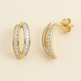 Oval Sparkle Hoop Earring