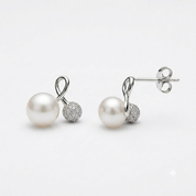Twist Pearl & Pave Ball Studs
