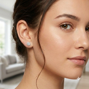 925 Silver Circle Pave Studs
