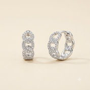 925 Silver Linked Diamond Earrings