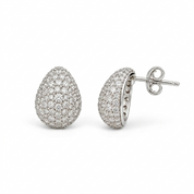 925 Silver Pave Teardrop Earrings