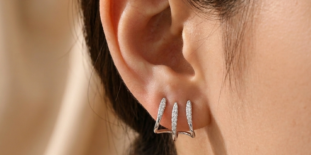Hallmarked 925 Cuff Earring for her to Elevate Party Look - Elyta