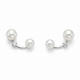 925 Silver Pearls Cuff Earrings