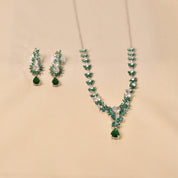 Wedding wear Necklace in Green Diamond and SIlver by Elyta