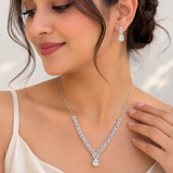 Silver Pearl Cut Necklace Set