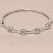 925 Sterling Silver  Geometric Bracelet Kada for Women - Elyta