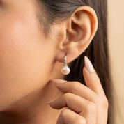 925 Sterling Silver Pearl Hook Earring froe Women - Elyta