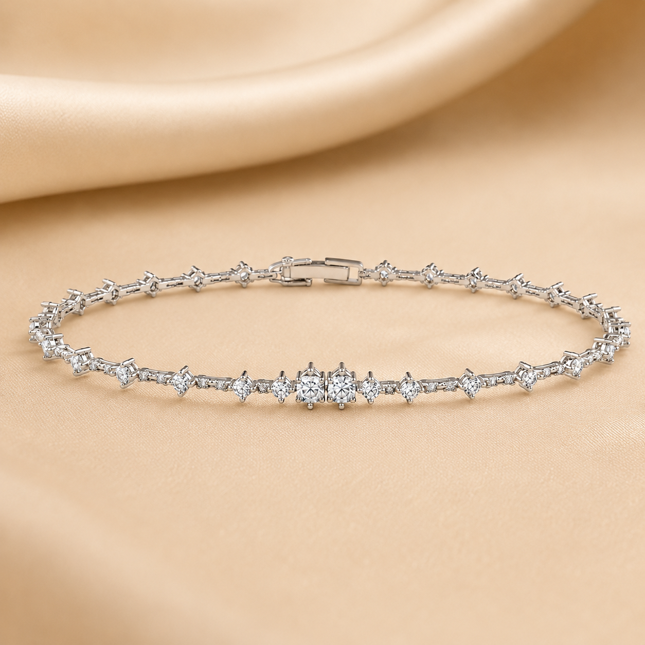 Handcrafted 925Silver Diamond Bracelet to Elevate your Party Look - Elyta