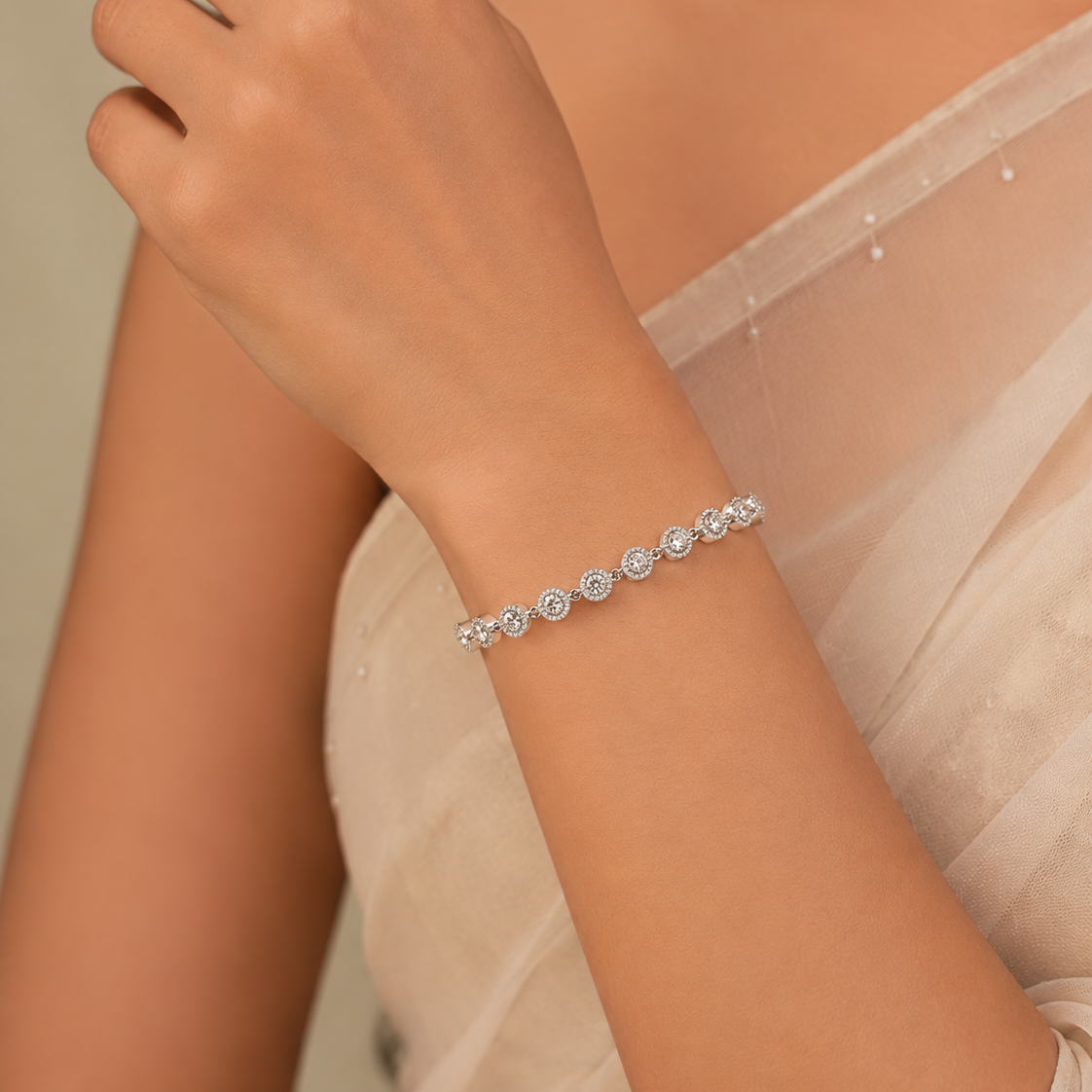 AAA+ Quality Diamond- like stone bracelet for women by Elyta