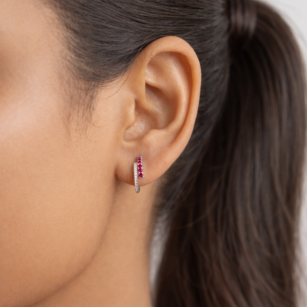 925 Sterling Silver Fancy Hoops Office Look Earring- Elyta