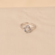 Handcrafted silver Pearl and diamond  Gift Ring for women by Elyta