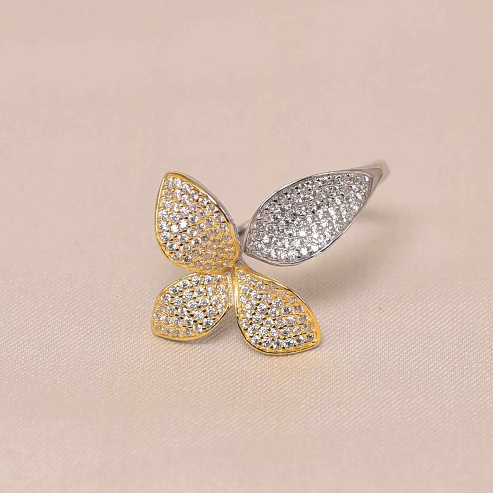 925 Sterling Silver Elegant Diamond Ring Party Wear - Elyta