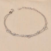 925 Sterling Silver Heart Charm Bracelet for Women - Elyta