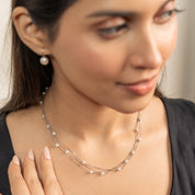 925 sterling Silver and Pearl Layers Necklace Gift for her - Elyta