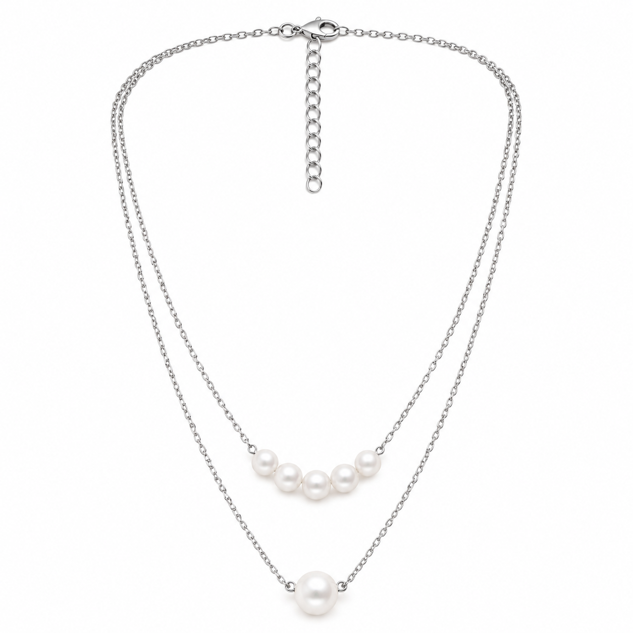 Double Layered Pearls Necklace