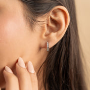 925 Silver CZ Hoops Earring for Daily Wear by Elyta