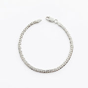 Silver bracelet on a white background