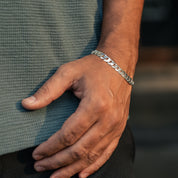 Silver Jackie Mens Bracelet - Size 8.5"