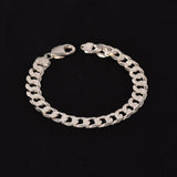 Silver Heavy Jackie Mens Bracelet - Size 8.5"