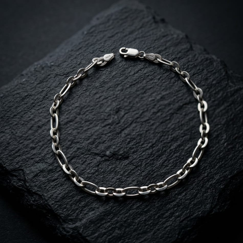 Round Linked Mens Bracelet