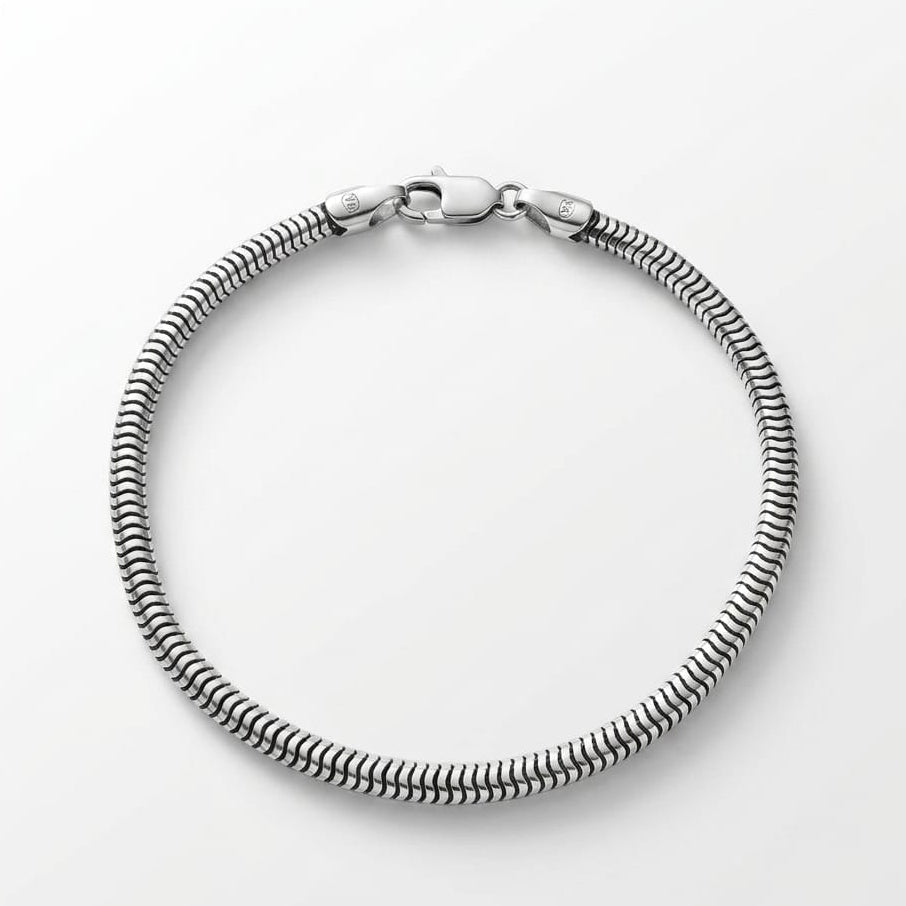 Thick Round Snake Mens Bracelet