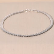 Oxidized Sleek Snake Mens Bracelet