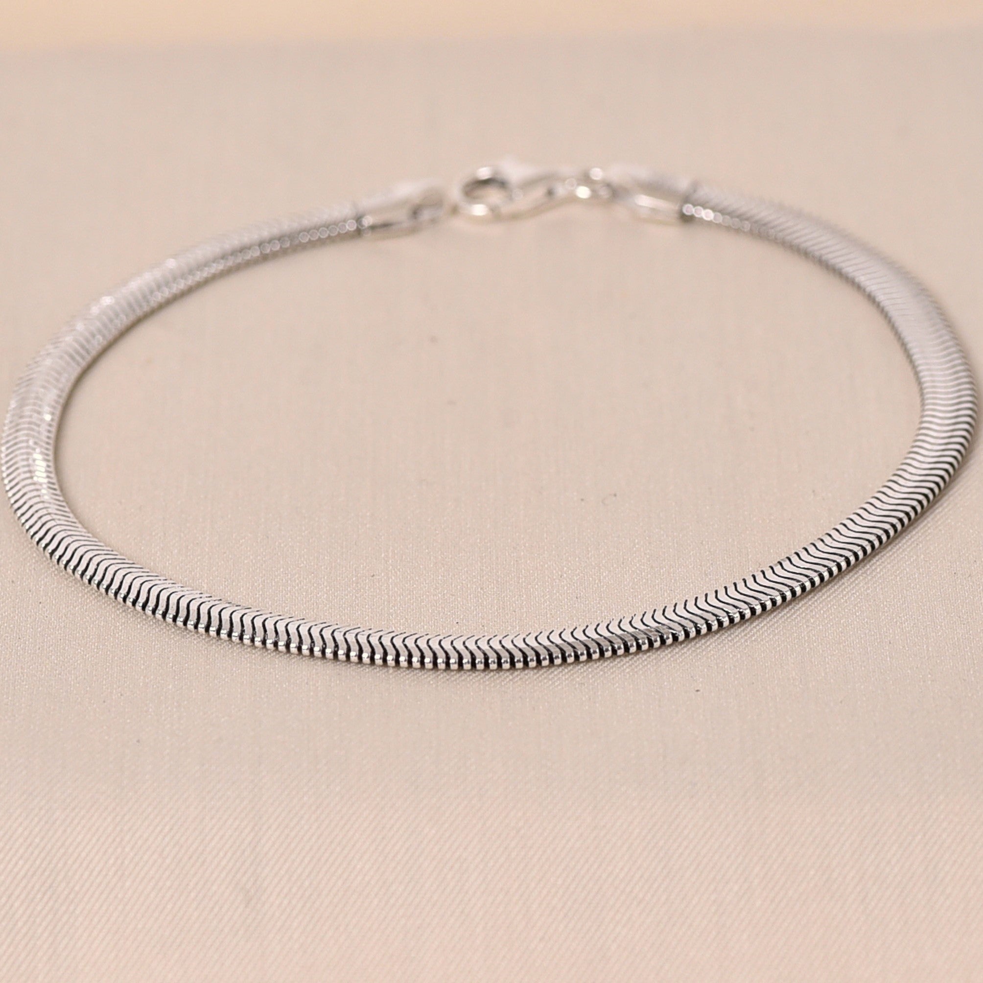 Oxidized Sleek Snake Mens Bracelet