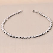 Sterling Silver Wavy Men's Bracelet