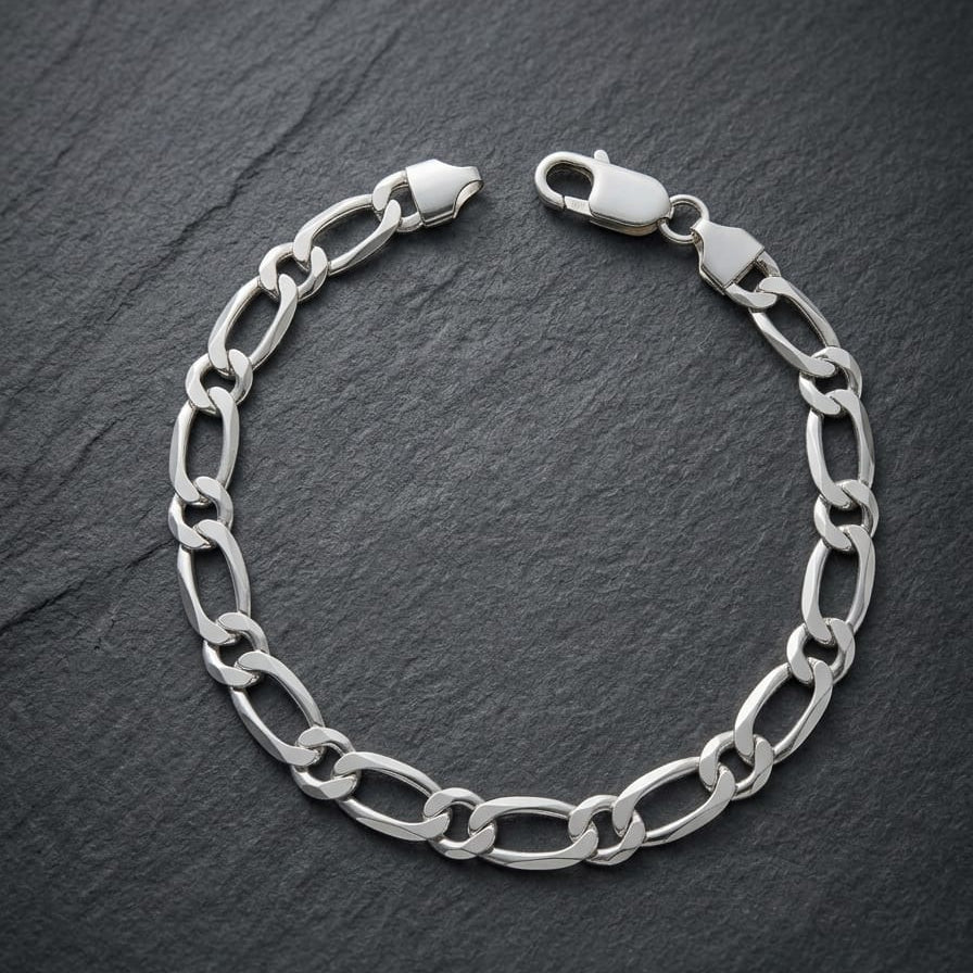 Silver Linked Mens Bracelet