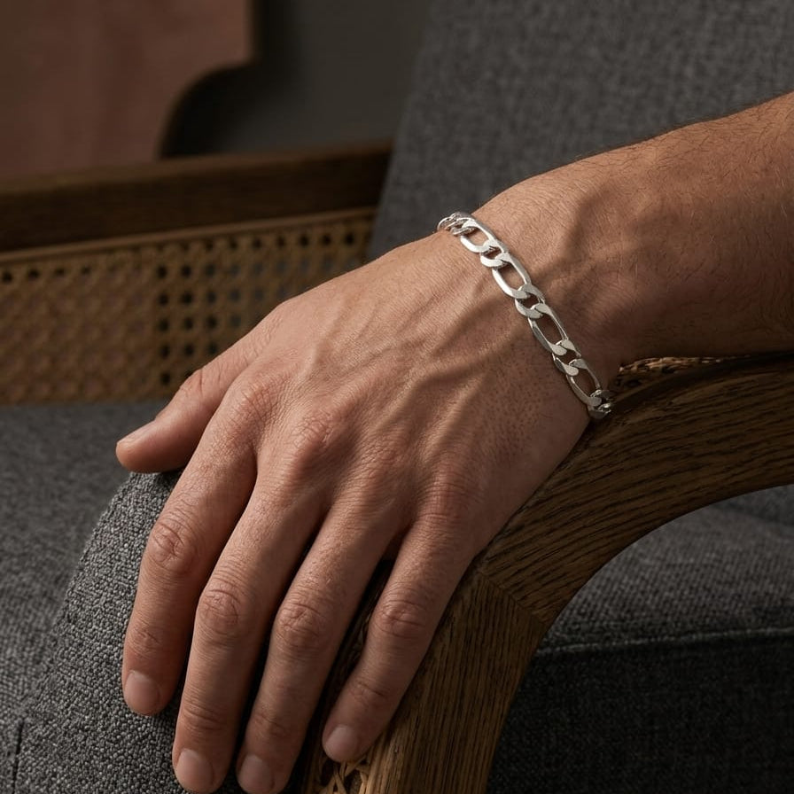 Silver Linked Mens Bracelet