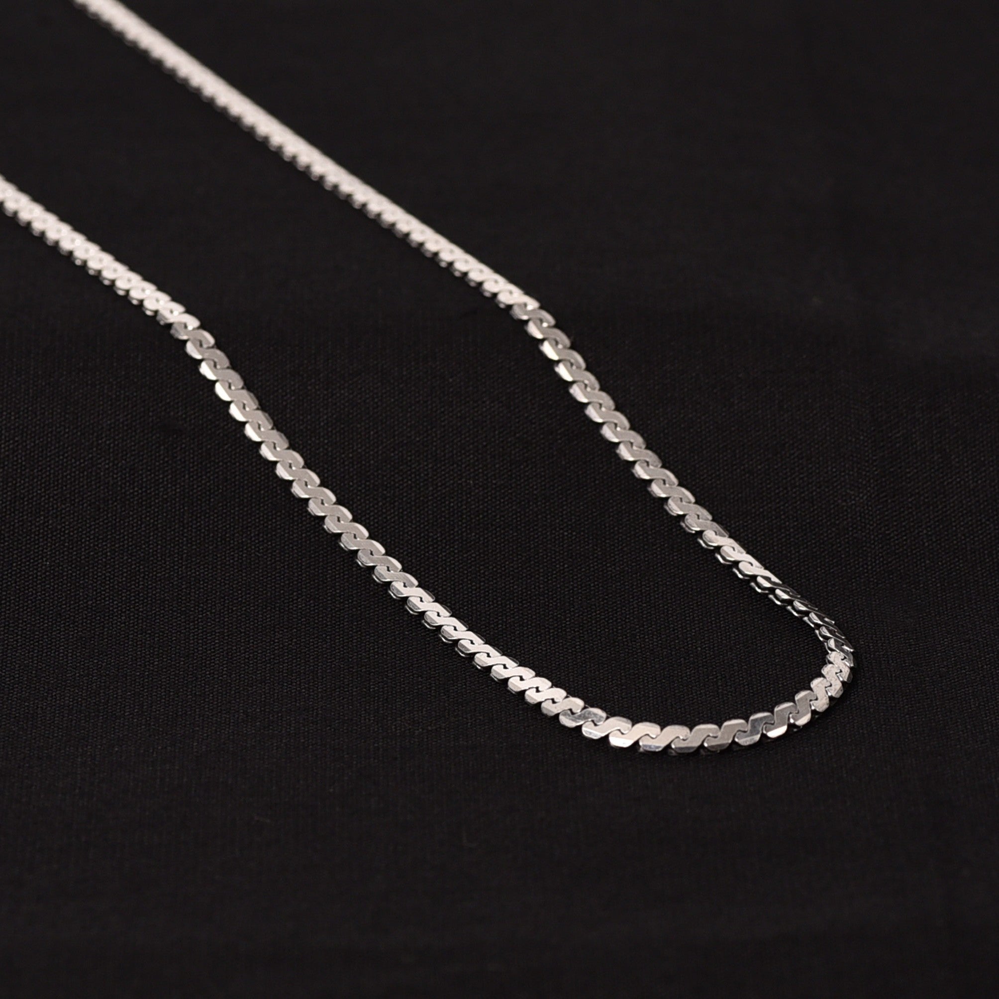 Sterling Silver Wavy Men's Chain -18"
