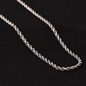 Sterling Silver Broad Thread Men's Chain -24"