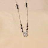 Myra Silver Mangalsutra - Large Stone 18"