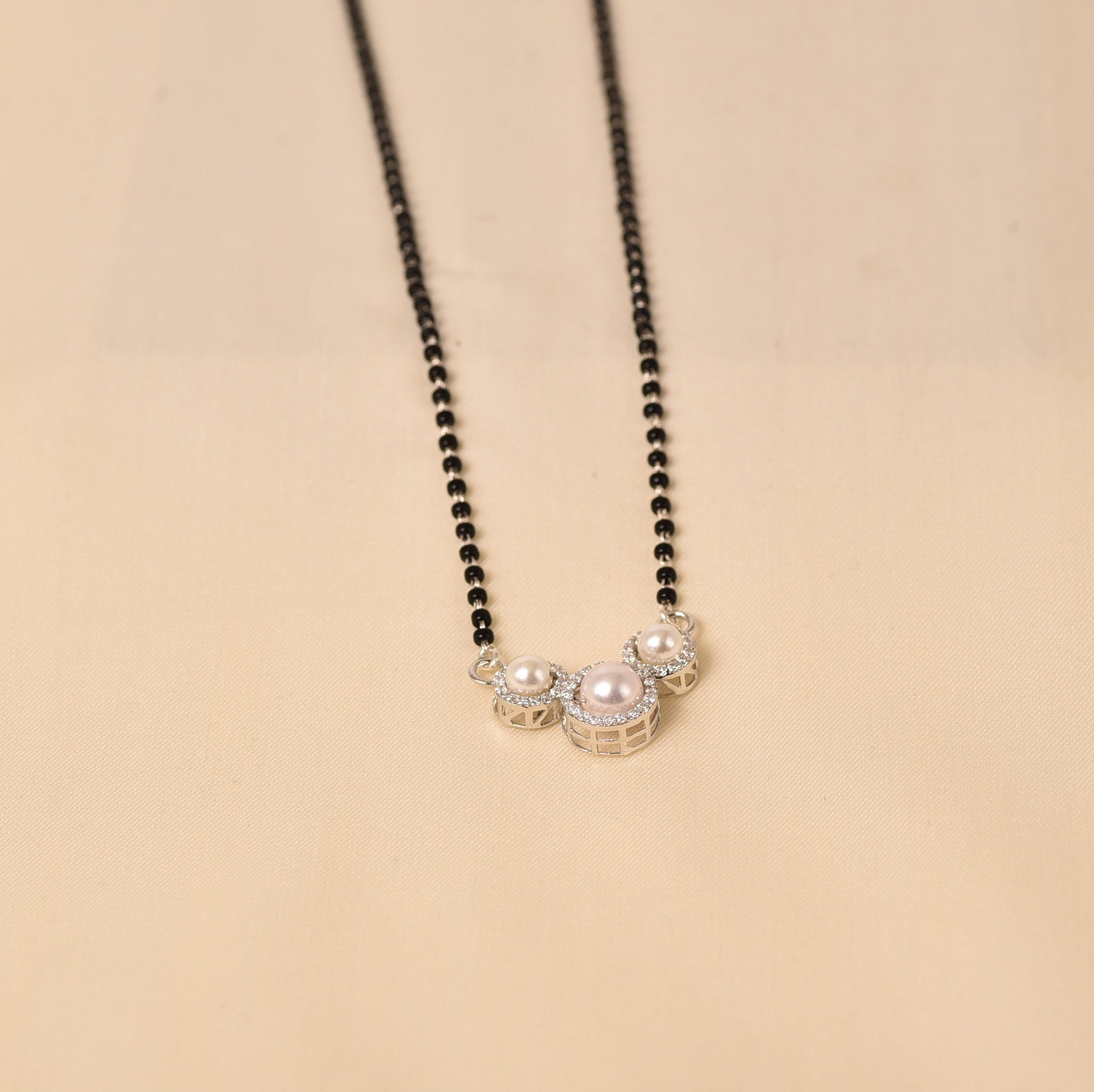 Pearl and Diamond Beaded Mangalsutra  for Modern Look  by Elyta