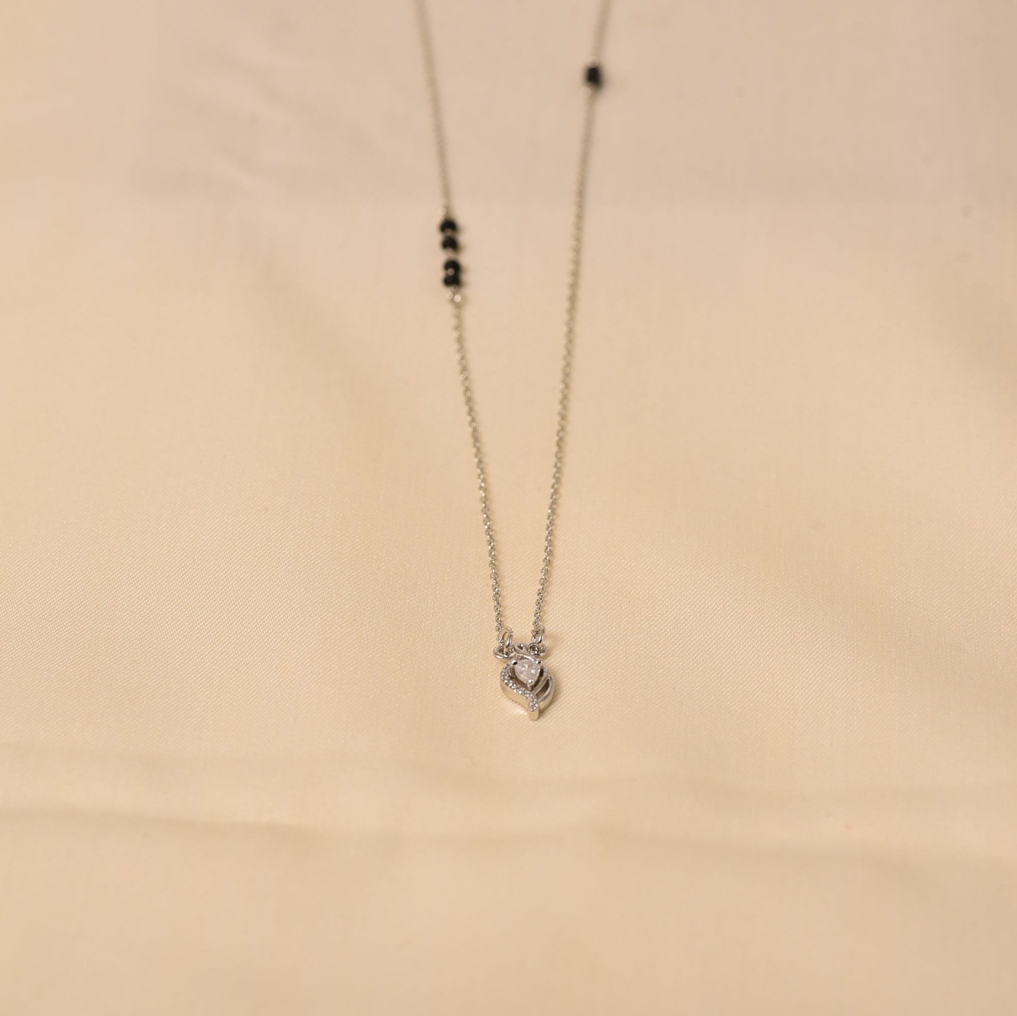 Silver Uneven Beads Tejaswini Mangalsutra