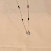 925 Silver Diamond & Black Beads Mangalsutra for women  by Elyta