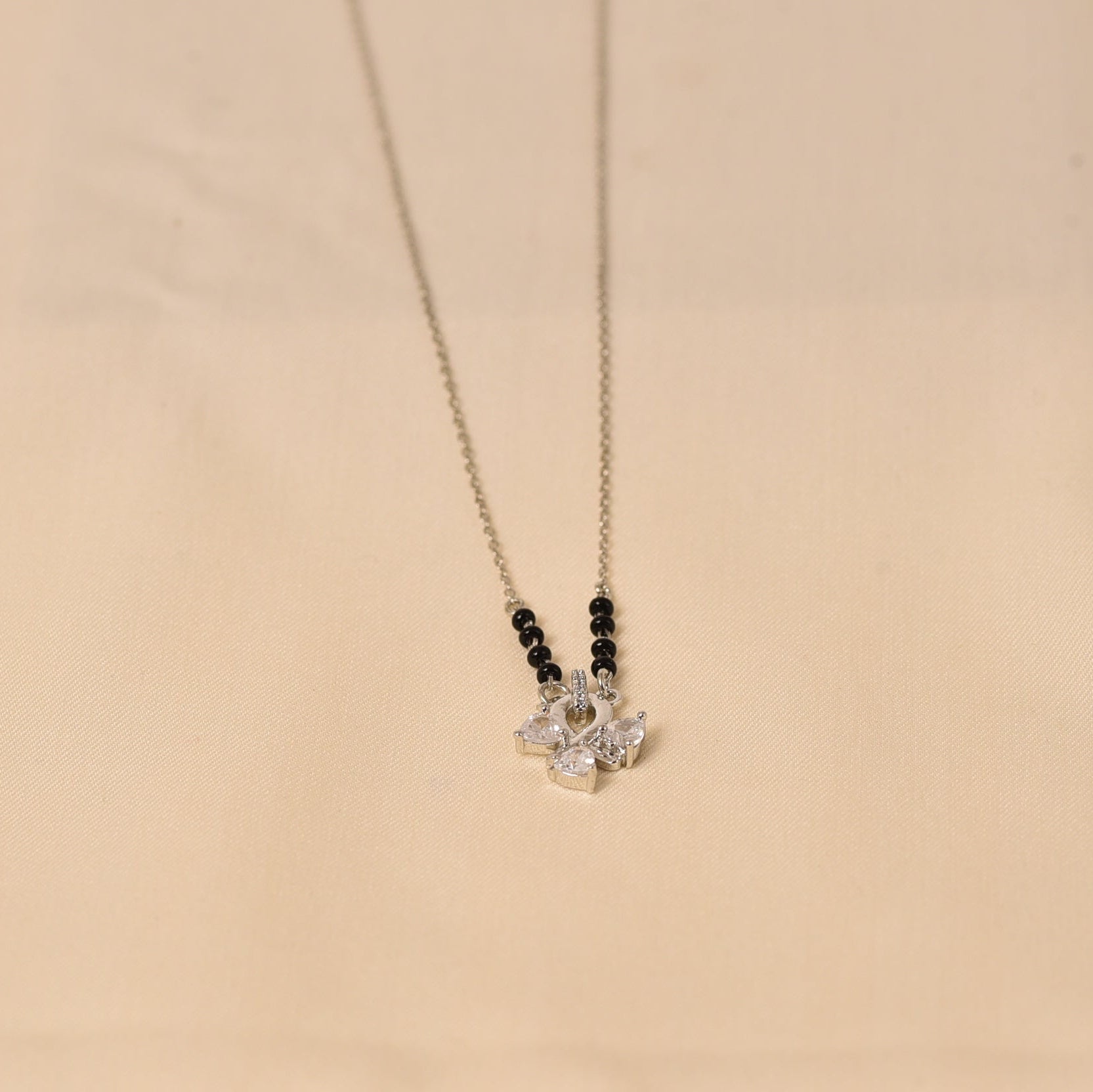 925 Silver and  Diamond  Daily wear Mangalsutra for women by Elyta
