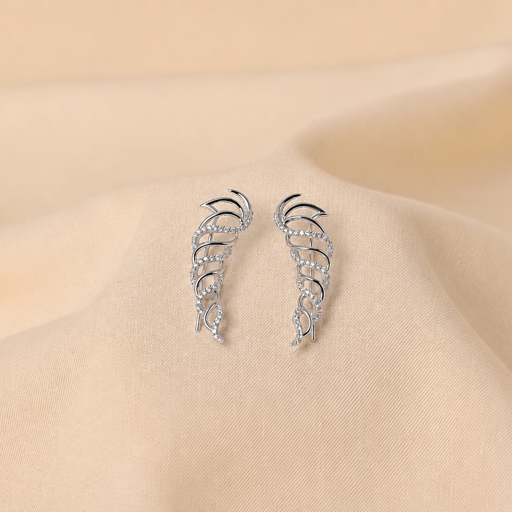 Handcrafted Silver Cuff Diamond Cuff Earrings for Every Occassion by Elyta