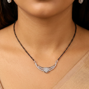 Black Beads Mangalsutra with Moon design by Elyta
