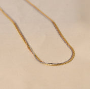 3-Line Necklace - 18" Rhodium + Rose Gold + Gold