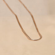 3-Line Necklace - 20" Rhodium + Rose Gold