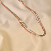 5-Line Chain  Rhodium + Rose Gold