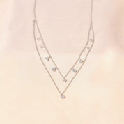 Double Layered Shapes Charm Necklace