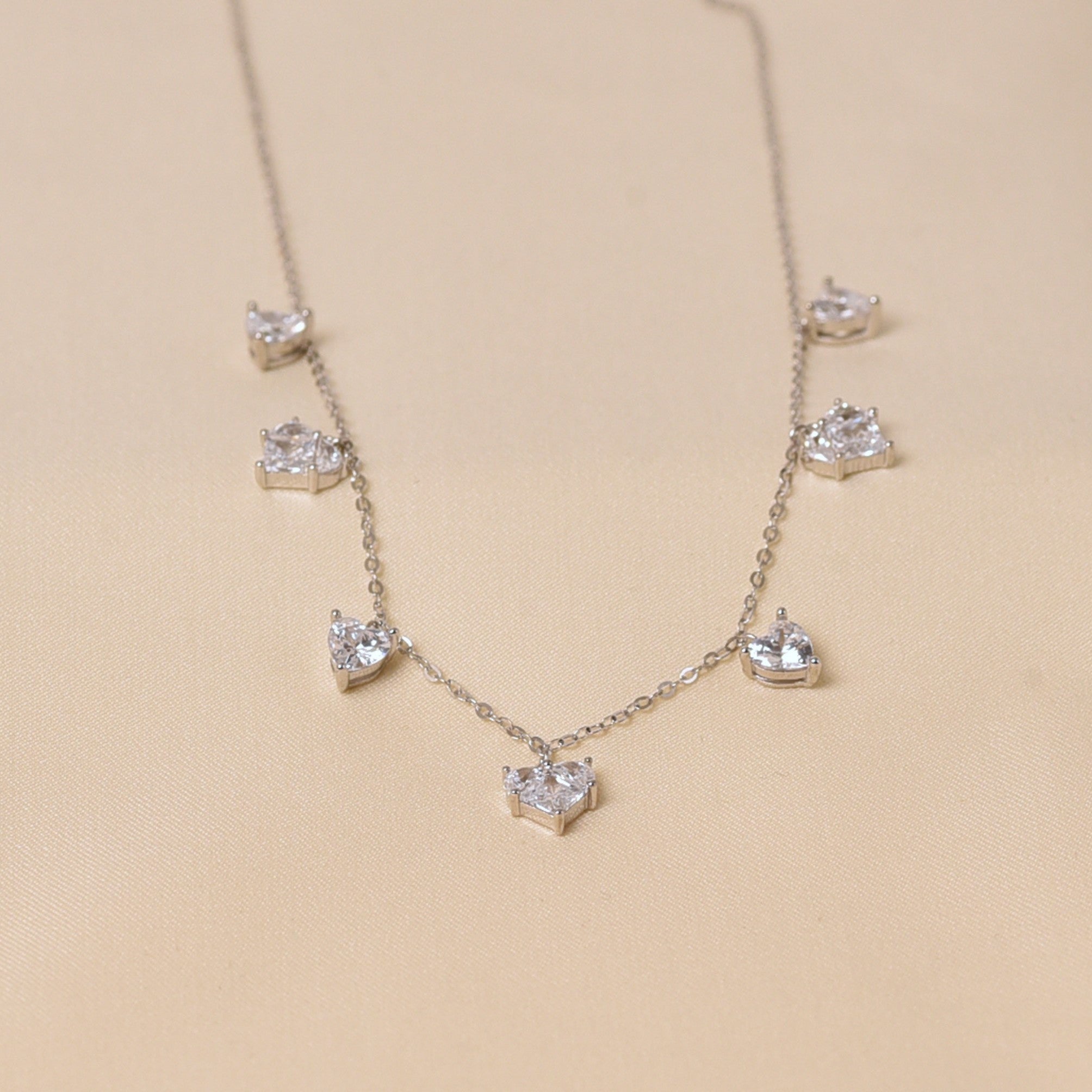 Big Small Heart Charm Necklace