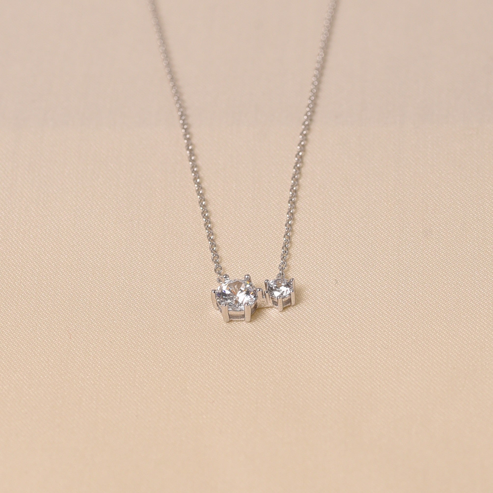 Two Dot Diamond Necklace
