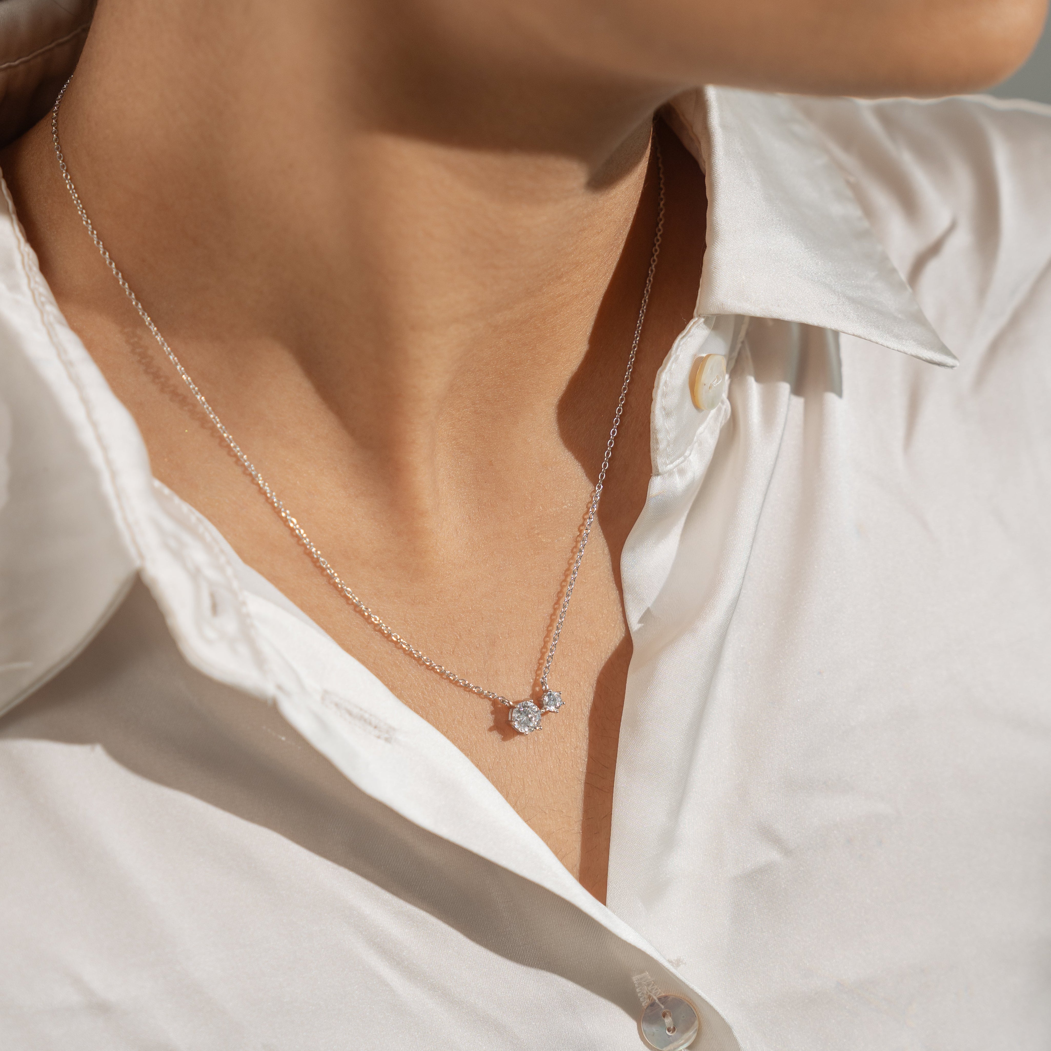 Two Dot Diamond Necklace