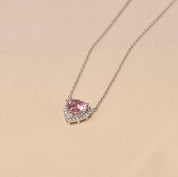 Crystal Heart Pink Necklace