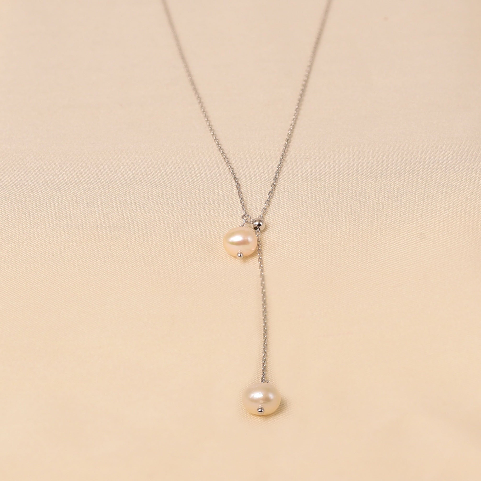 925 Sterling Silver Pearl Necklace for  Women - Elyta