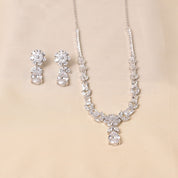 Silver Dua Necklace Set -White