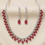 Heavy Ruby Teardrop Necklace Set